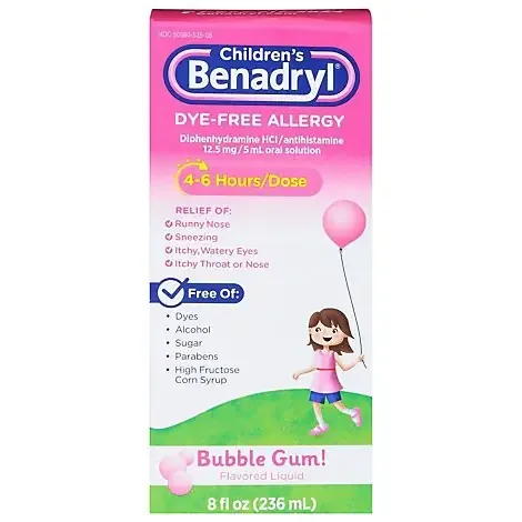 Ch Benadryl Allegy Dyfr Liq 8 Oz Bblgm – 8 OZ