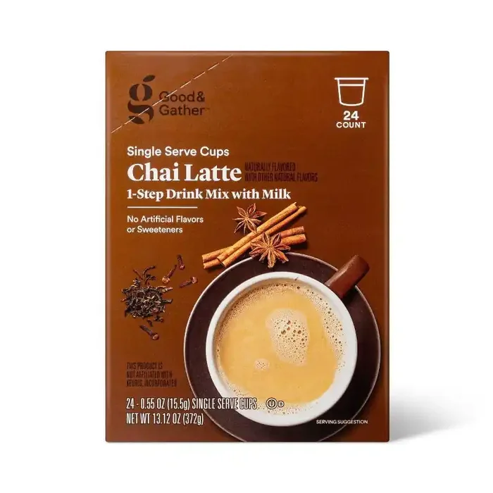 Chai Latte Medium Roast Naturally Flavored with other Natural Flavors Single Serve Cups – 13.12oz – Good & Gather™