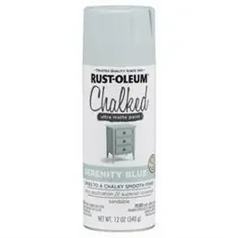 Chalked 1-Coat Spray Paint, Ultra Matte Serenity Blue, 12-oz.