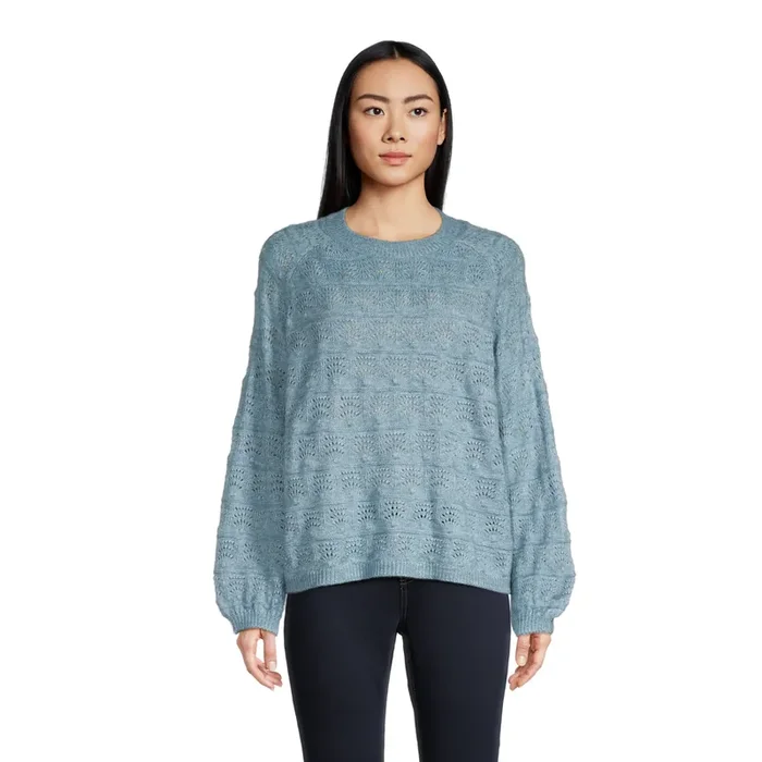 Chambray Blue Bobble Knit Sweater