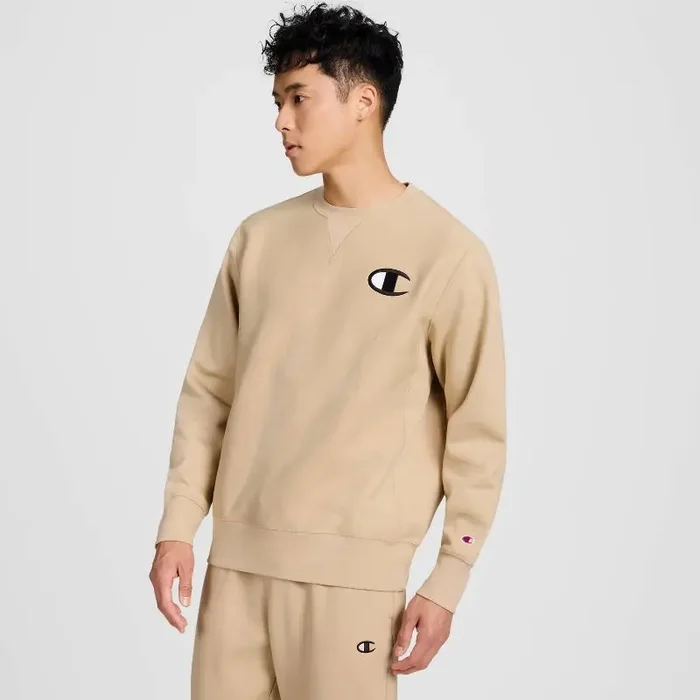 Champion Adult Sizing Iconic Embroidered Crewneck Sweatshirt – Irish Cream M