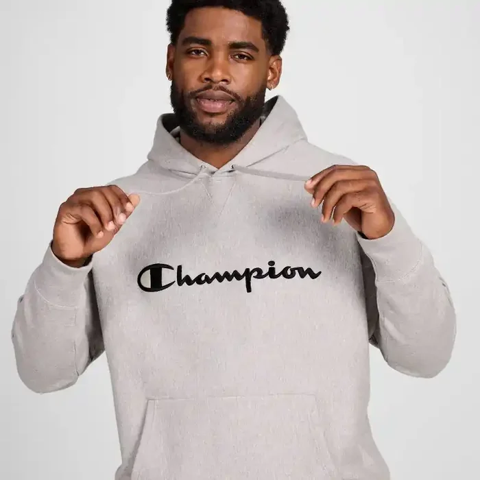 Champion Adult Sizing Iconic Embroidered Hoodie – Light Gray Heather XL