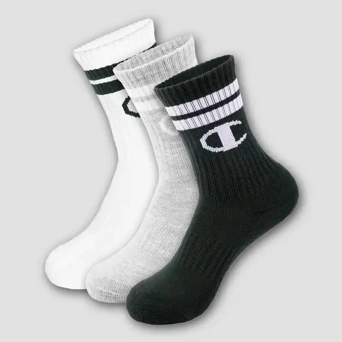 Champion Boys‘ 3pk Crew Socks – Black M