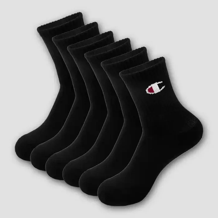 Champion Boys‘ 6pk Crew Socks – Black L