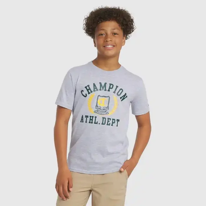 Champion Boys‘ Oversized Graphic T-Shirt – Heather Gray L