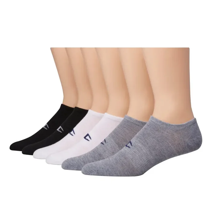 Champion Cushion No Show Sock Pack – White/Grey/Black