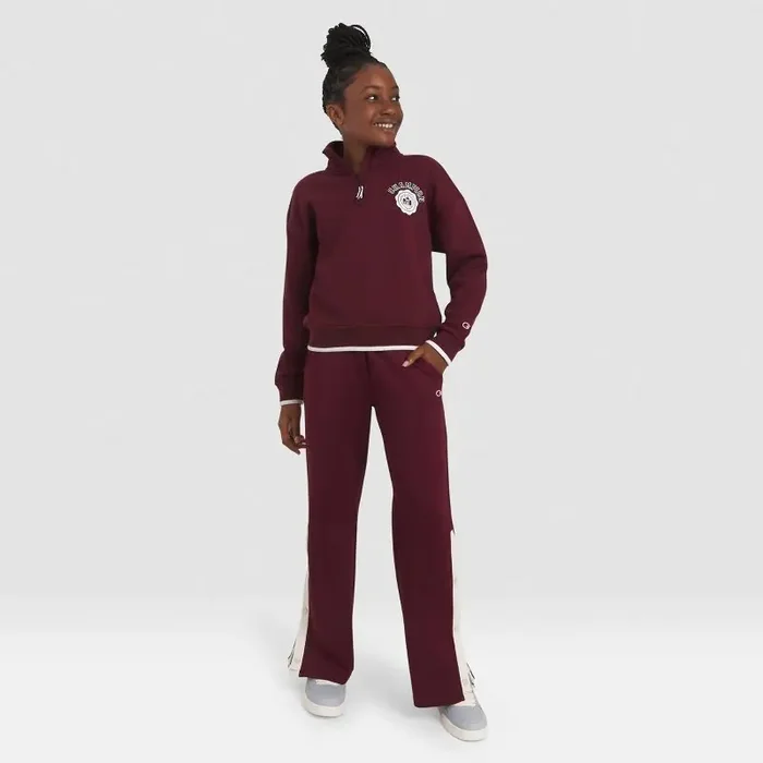Champion Girls‘ 1/4 Zip Fleece Pullover Sweatshirt – Wine Red L