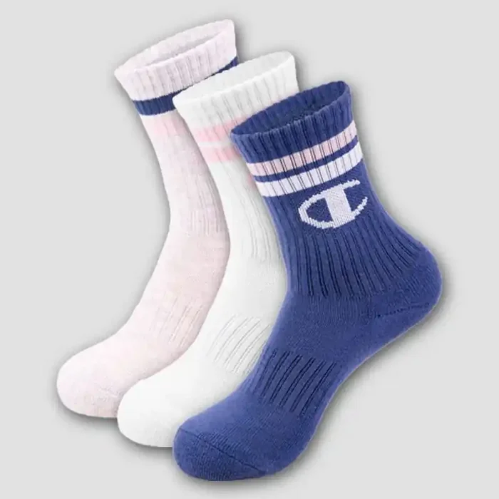Champion Girls‘ 3pk Crew Socks – Blue M