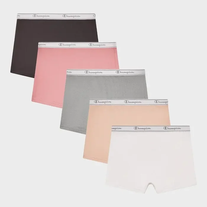 Champion Girls‘ 5pk Authentic Originals Boyshort Underwear – XL