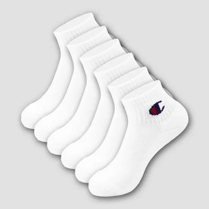 Champion Girls‘ 6pk Ankle Socks – White L
