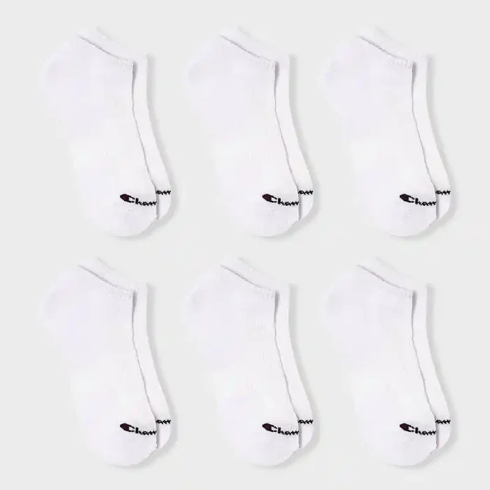Champion Iconic Essentials Men‘s 6pk Cushion Low Cut Socks – White 6-12