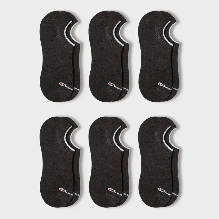 Champion Iconic Essentials Men‘s 6pk Sneaker Liner Socks – Black 6-12