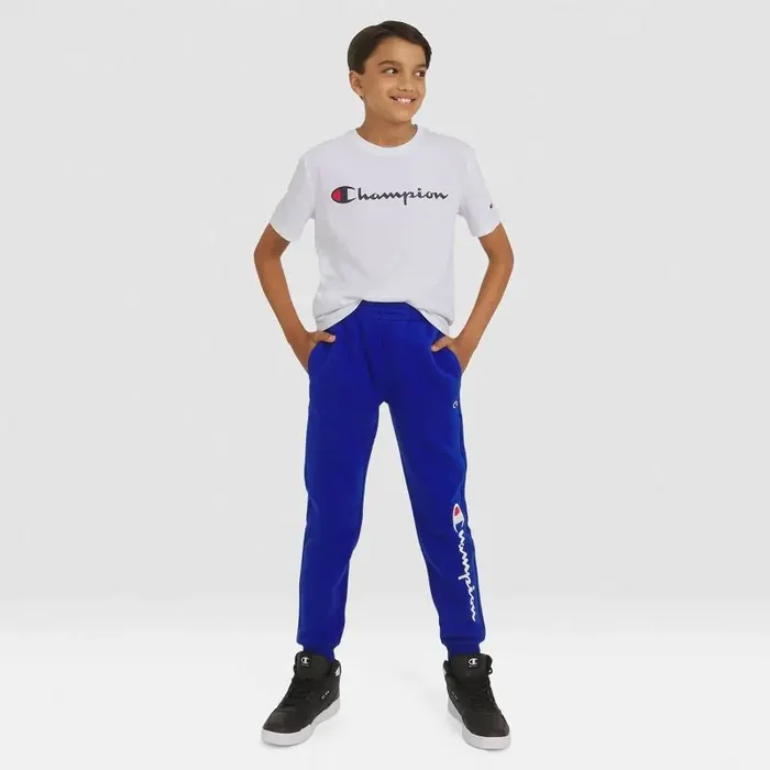 Champion Kids‘ Signature ‘surf the Web‘ Fleece Jogger Pants – Blue L