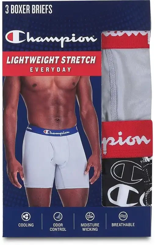Champion Lightweight Stretch Boxer Briefs – 3 Pack