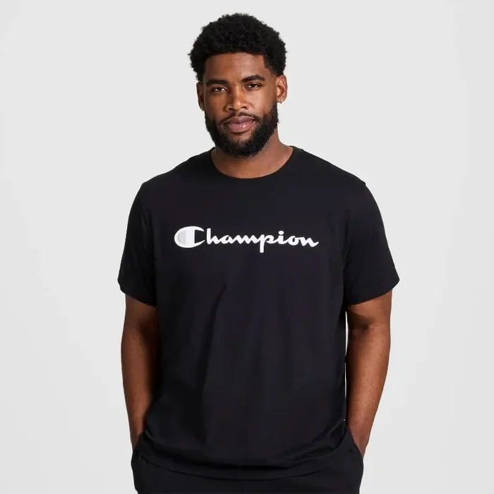 Champion Men‘s Big Script T-Shirt – Black XXL