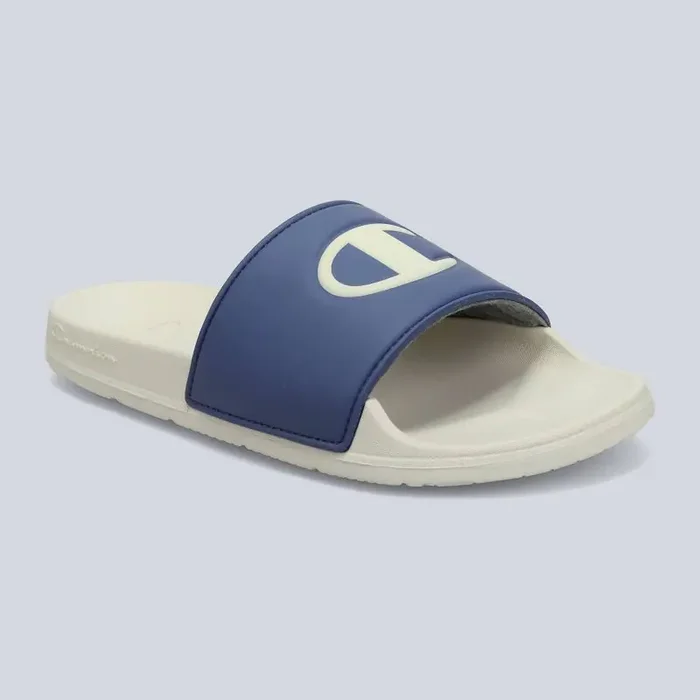 Champion Men‘s IPO Squish Slide Sandals – Blue/Off White 13