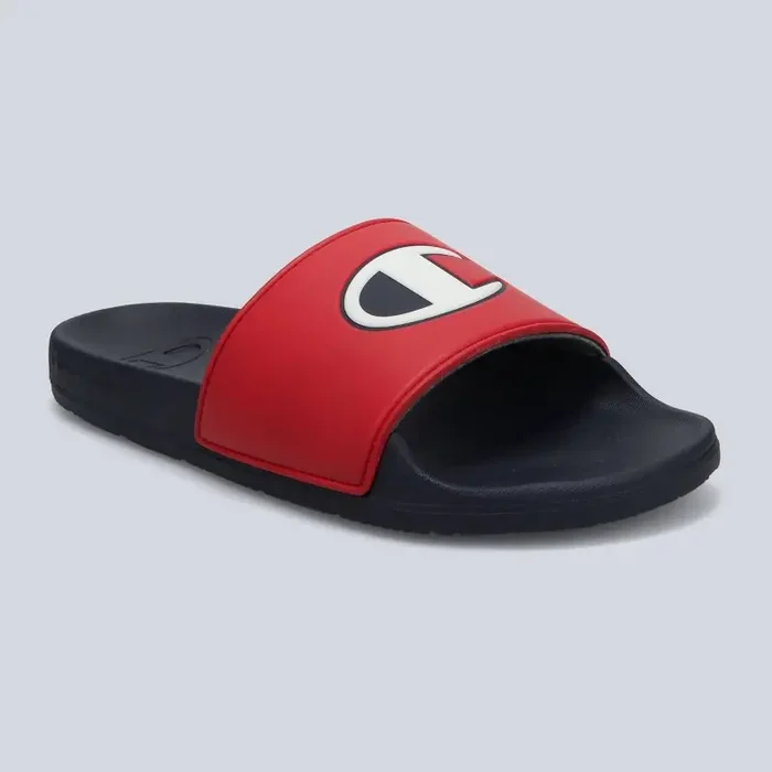 Champion Men‘s IPO Squish Slide Sandals – Red/Navy Blue 12
