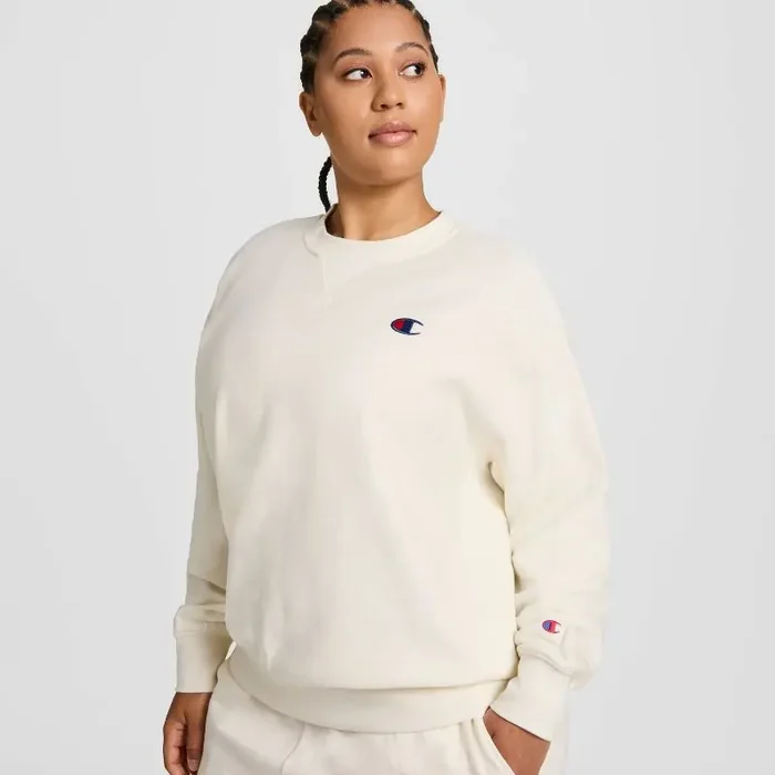 Champion Women‘s Fleece Pullover Sweatshirt – Cream M