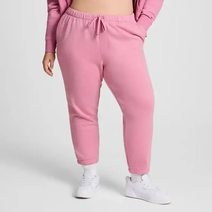 Champion Women‘s High-Rise Cropped French Terry Sweatpants – Pink XS