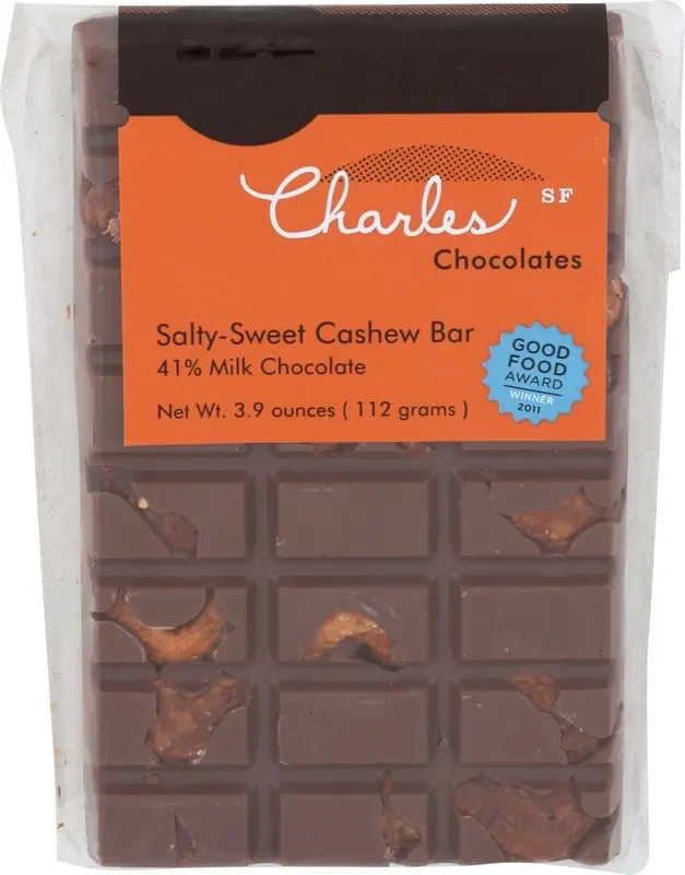 Charles Chocolates Chocolate Salty Sweet Cashew Bar