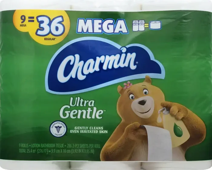 Charmin Mega Ultra Gentle 2-Ply Lotion Bathroom Tissue 9 ea