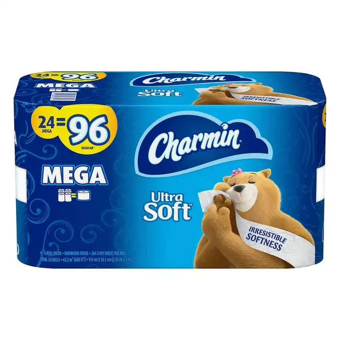 Charmin Ultra Soft 2-Ply Mega Rolls Bathroom Tissue 4 ea