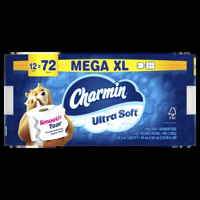 Charmin Ultra Soft Toilet Paper 12 Mega XL Rolls, 336 Sheets Per Roll