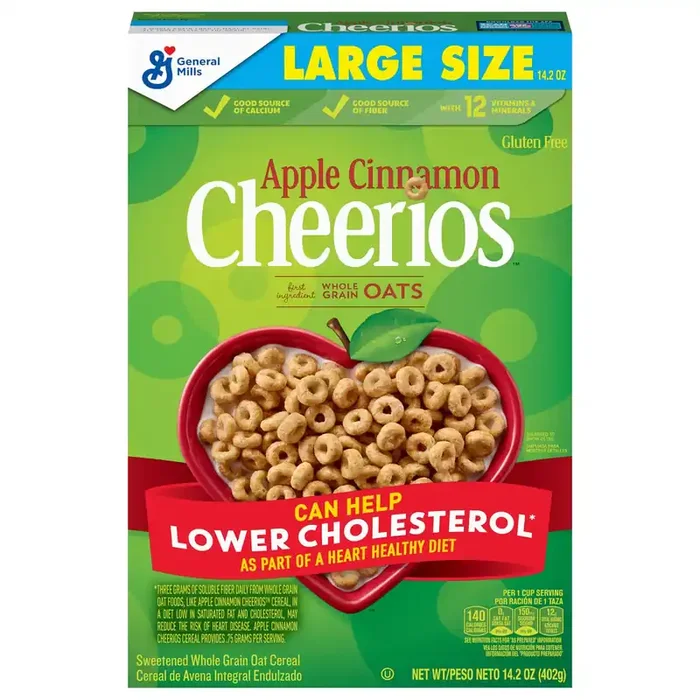 Cheerios Apple Cinnamon Cheerios Heart Healthy Cereal, 14.2 OZ Large Size Box