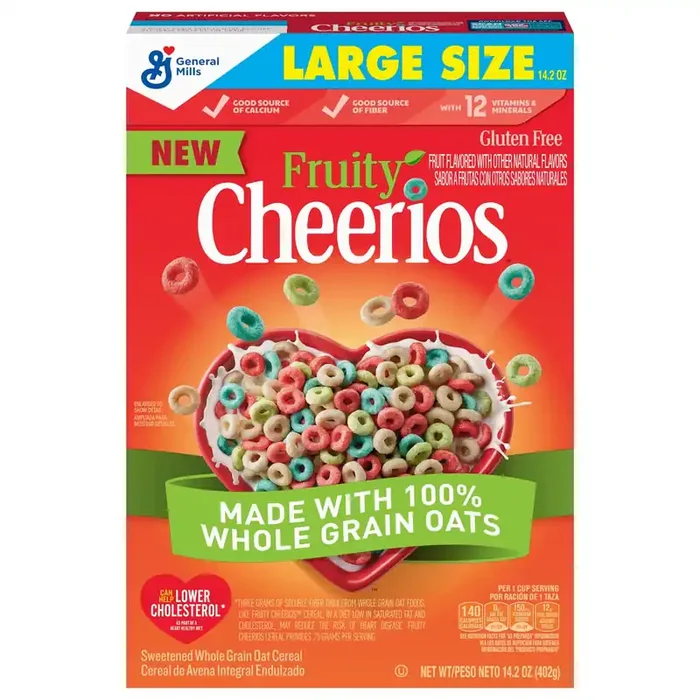 Cheerios Fruity Cheerios Cereal, Heart Healthy Cereal, Made With 100% Whole Grain Oats, Large Size, 14.2 oz