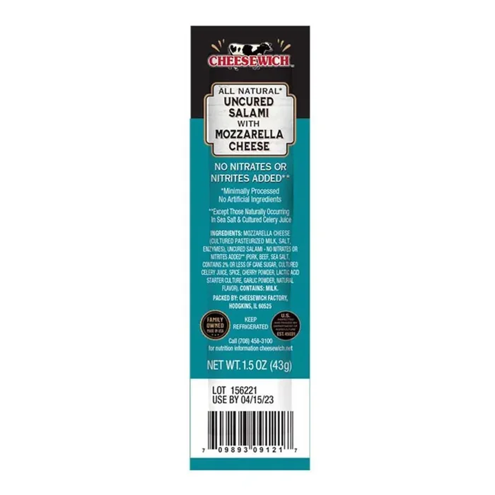 Cheesewich Uncured Salami with Mozzarella String Cheese