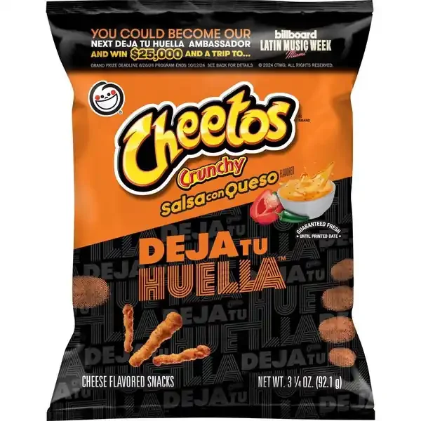 Cheetos Crunchy Cheese Flavored Snacks Salsa Con Queso Flavored 3 1/4 Oz