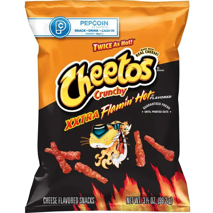 Cheetos Crunchy Cheese Flavored Snacks Xxtra Flamin‘ Hot 3 1/2 Oz
