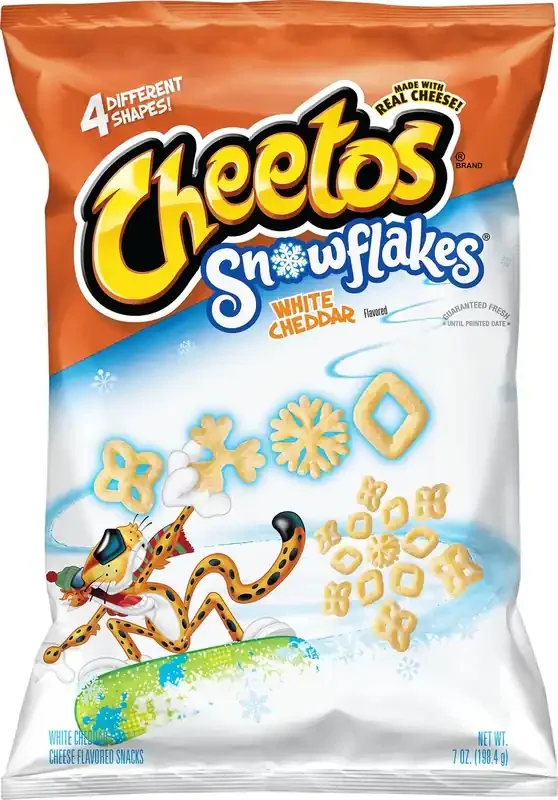 Cheetos Snowflakes White Cheddar Cheese Flavored Snacks 7 oz