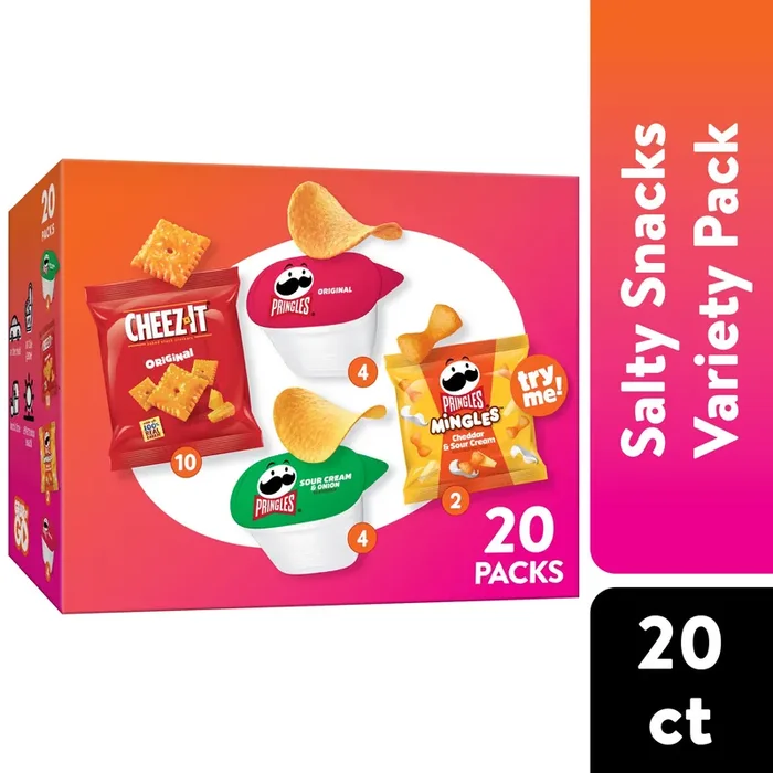 Cheez-It and Pringles Snacks, Grab and Go, Variety Pack, 17.04oz Box, 20 Count