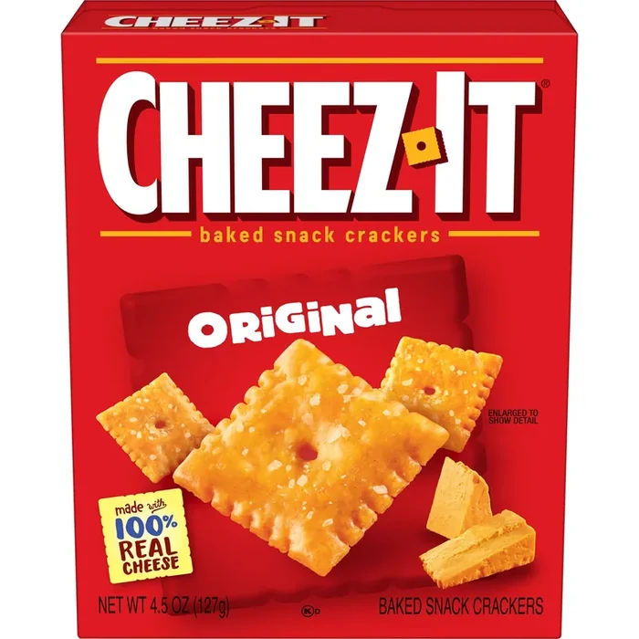 Cheez-It Cheese Crackers, Baked Snack Crackers, Office and Kids Snacks, Original, 4.5oz Box, 1 Box