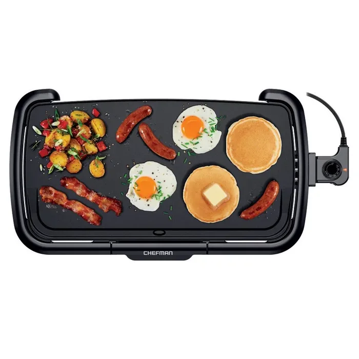 Chefman Xl Electric Griddle W/ Temp Control, Immersible Flat Top – Black