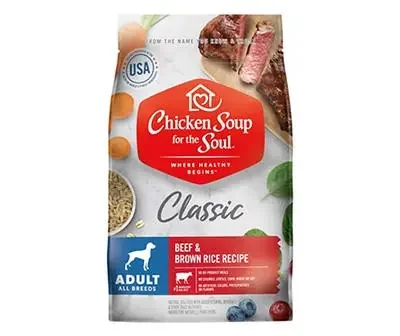 Chicken Soup for the Soul Beef & Brown Rice Adult Dry Dog Food, 4.5 lbs.
