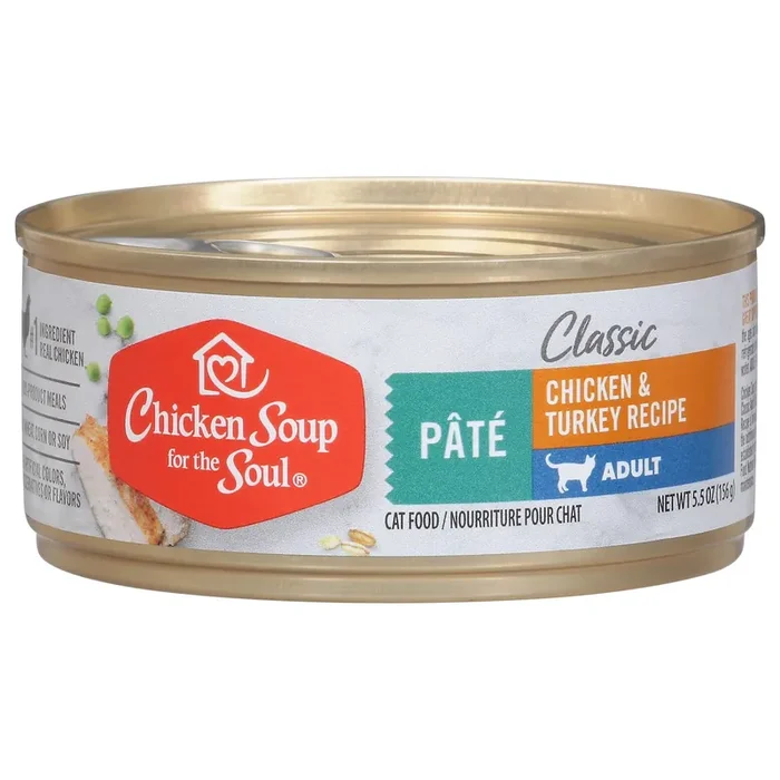 Chicken Soup For The Soul Classic Pate Adult Chicken & Turkey Recipe Cat Food 5.5 oz