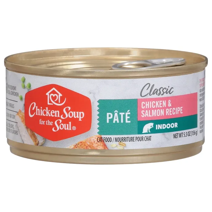 Chicken Soup For The Soul Classic Pate Indoor Chicken & Salmon Recipe Cat Food 5.5 oz