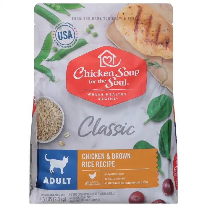 Chicken Soup For The Soul Where Healthy Begins Classic Adult Chicken & Brown Rice Recipe Cat Food 4.5 lb