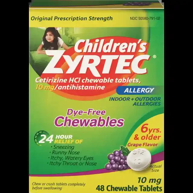 Children‘s Zyrtec Allergy Dye-Free Chewables