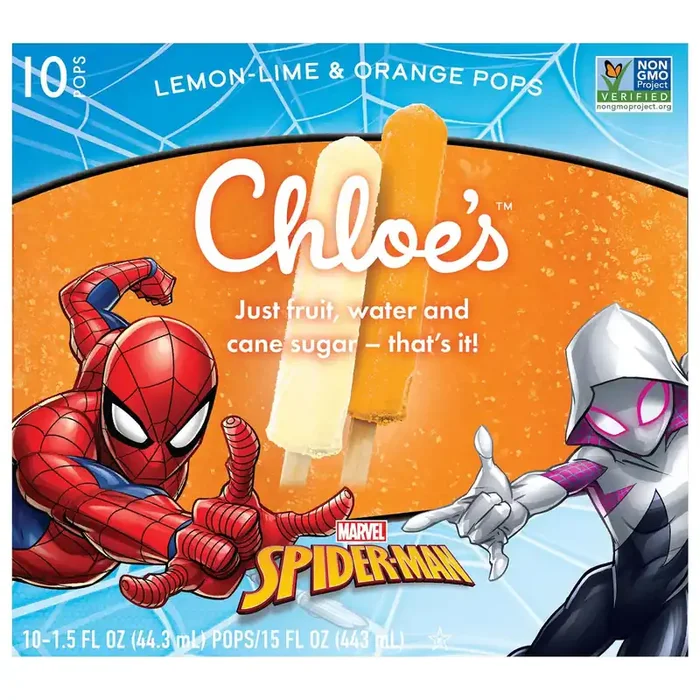Chloe‘s Lemon-Lime & Orange Spider-Man Variety Pops