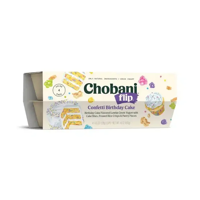 Chobani Flip Confetti Birthday Cake Yogurt 4.5oz/4 Pack