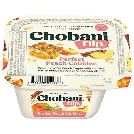 Chobani Flip Low Fat Perfect Peach Cobbler Greek Yogurt – 4.5 Oz