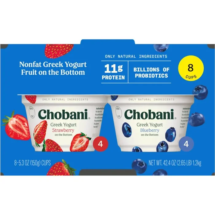 Chobani Non-Fat Greek Yogurt Variety Pack – Strawberry & Blueberry
