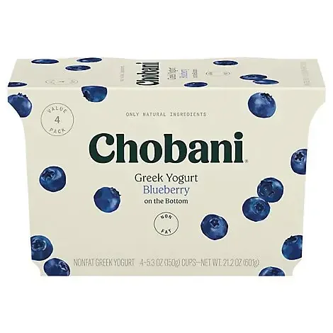 Chobani Non-Fat On The Bottom Blueberry Greek Yogurt- 21.2 oz