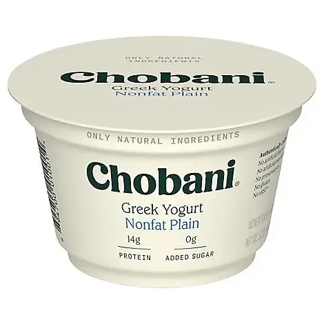 Chobani Non-Fat Plain Greek Yogurt – 5.3 Oz