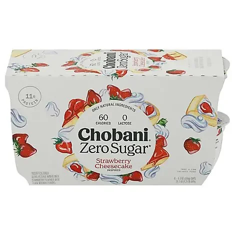 Chobani With Zero Sugar Strawberry Cheesecake Yogurt – 4-21.2 Oz