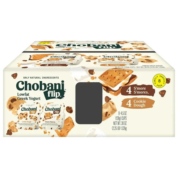 Chobani Yogurt, Greek, S‘more S‘mores/Cookie Dough, Family Variety 8 Pack