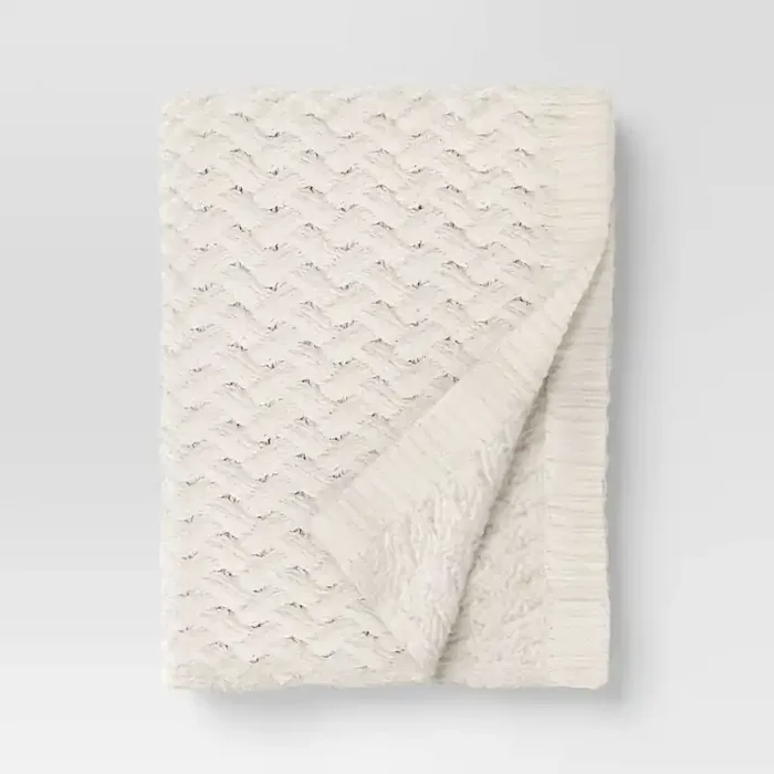 Chunky Chenille Throw Ivory – Threshold™